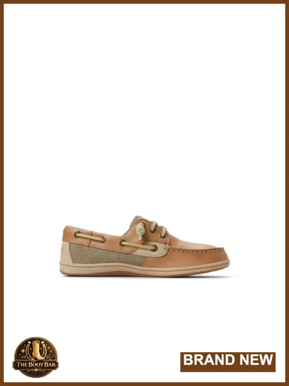 Women's Leather Boat Shoe with Wave-Siping